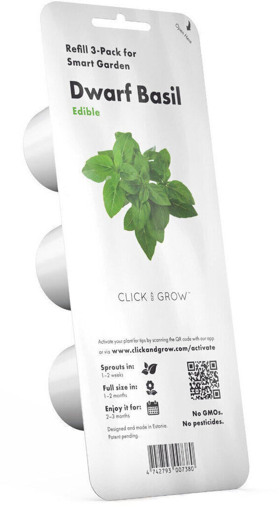 Click & Grow Smart Garden -täyttö Minibasilika 3kpl hinta ja tiedot | Sisäpuutarhat ja kasvilamput | hobbyhall.fi