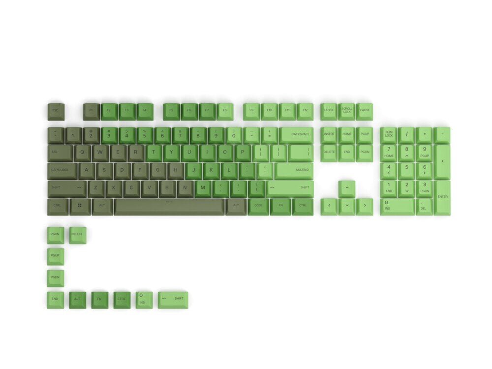 Glorious PC Gaming Race GPBT Keycaps Olive 114 vnt. hinta ja tiedot | Näppäimistöt | hobbyhall.fi