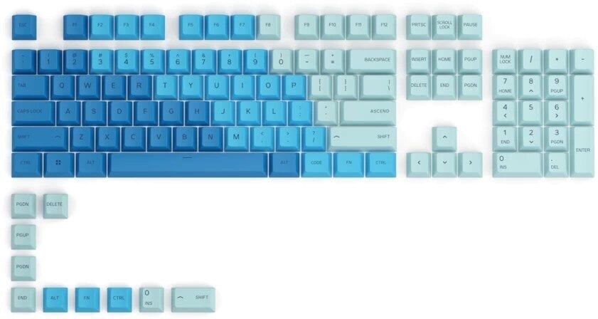 Glorious PC Gaming Race GPBT Keycaps Ocean 114 vnt. hinta ja tiedot | Näppäimistöt | hobbyhall.fi