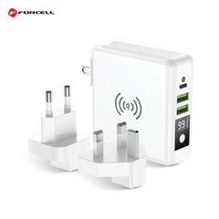 Forcell 4in1 15W Travel Set Wireless & Wall Charger USB C with Power Bank 8000maah hinta ja tiedot | Varavirtalähteet | hobbyhall.fi