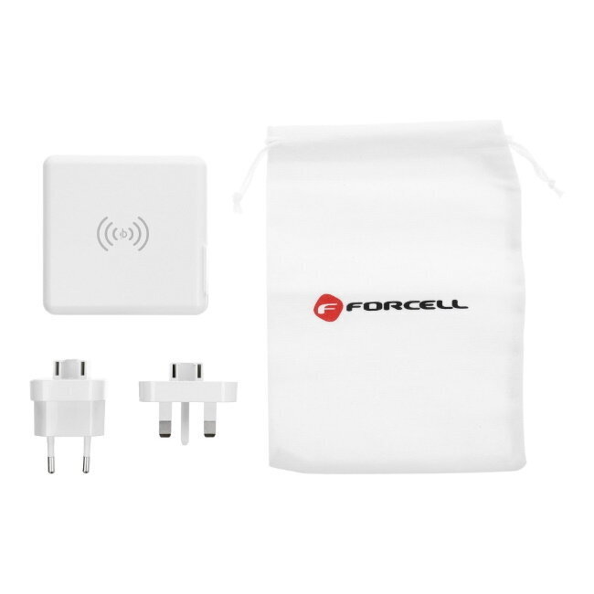 Forcell 4in1 15W Travel Set Wireless & Wall Charger USB C with Power Bank 8000maah hinta ja tiedot | Varavirtalähteet | hobbyhall.fi