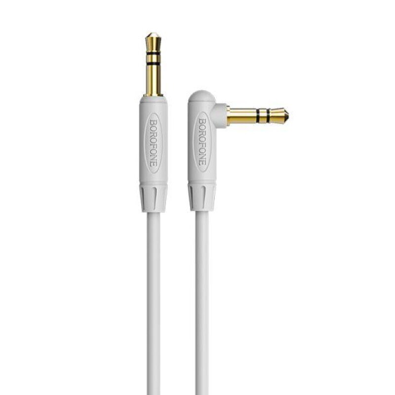 Borofone BL4 Premium Aux Jack 3.5mm male to 3.5mm angled male Stereo Audio 2m Cable Gray hinta ja tiedot | Kaapelit ja adapterit | hobbyhall.fi