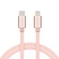 Swissten Textile USB-C To Lightning (MD818ZM/A) Data and Charging Cable Fast Charge / 3A / 1.2m Pink hinta ja tiedot | Kaapelit ja adapterit | hobbyhall.fi