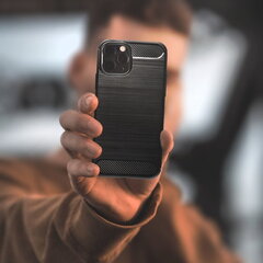 TakeMe CARBON effect TPU super thin back cover case for Samsung Galaxy S22 Ultra Black hinta ja tiedot | TakeMe Puhelimet, älylaitteet ja kamerat | hobbyhall.fi