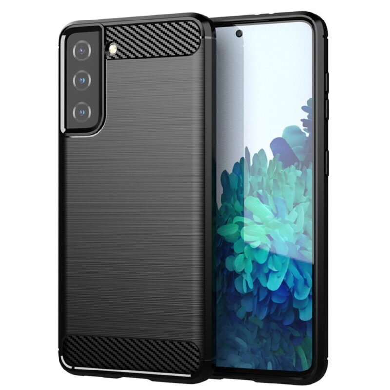 TakeMe CARBON effect TPU super thin back cover case for Samsung Galaxy S22 Ultra Black hinta ja tiedot | Puhelimen kuoret ja kotelot | hobbyhall.fi