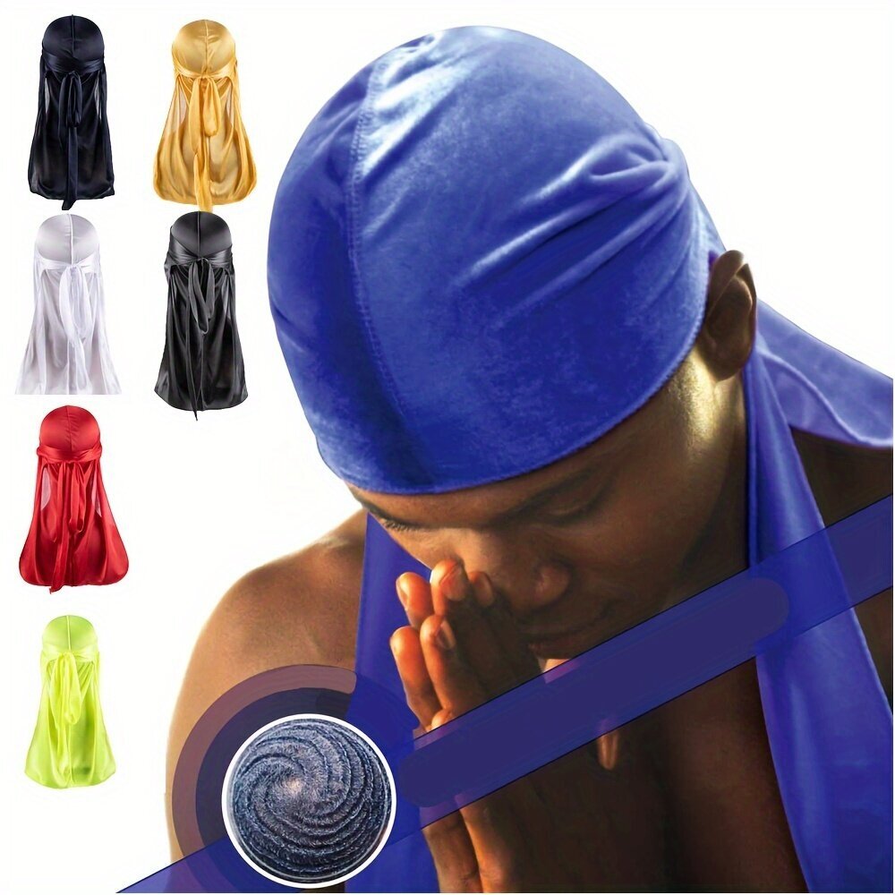 Miesten Silkkinen Durag Suihkuhattu Bandana Silkkinen Pitkä Häntä Aallot Hattu. hinta ja tiedot | Naisten päähineet | hobbyhall.fi