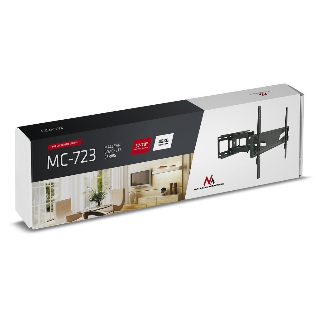 Maclean MC-723 B max, Vesa 600x400, 37-70" hinta ja tiedot | TV-seinätelineet | hobbyhall.fi