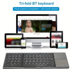 Mini Taitettava Langaton Näppäimistö Kosketuslevyllä Windows/Android/IOS/Tabletti/iPadille hinta ja tiedot | Näppäimistöt | hobbyhall.fi