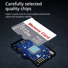 Micro SD Kortit Adapterilla, Nopea Flash-muisti, 1GB, 512MB, 256MB, 128MB, 64MB hinta ja tiedot | Muistitikut | hobbyhall.fi