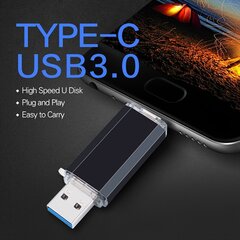 USB C Muistitikku Android Älypuhelimille, Nopea USB 3.0 Ulkoinen Tallennus OTG 2-IN-1 Kuva Tikku Type-Celle PC/Mac/Kannettaville hinta ja tiedot | Muistitikut | hobbyhall.fi