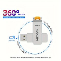 KODAK USB3.1 Metalli USB-muistitikku 64GB 128GB 256GB hinta ja tiedot | Muistitikut | hobbyhall.fi