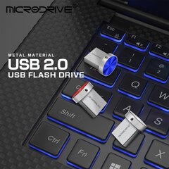 MiCRODRIVE Nopea USB 2.0 Muistitikku - Metallinen Punainen, Sininen, Hopeinen. hinta ja tiedot | Muistitikut | hobbyhall.fi