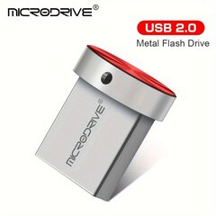 MiCRODRIVE Nopea USB 2.0 Muistitikku - Metallinen Punainen, Sininen, Hopeinen. hinta ja tiedot | Muistitikut | hobbyhall.fi