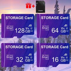 Nopeasti Toimivat Älykkäät Tallennuskortit: 128GB, 64GB, 32GB, 16GB - A1 Luokka 10 Muistisirut. hinta ja tiedot | Muistitikut | hobbyhall.fi