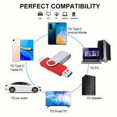 USB 2.0 TYPE C USB-tikku OTG Kynäasema 256GB 128GB 4GB 2-in-1 Nopea Pendrive hinta ja tiedot | Muistitikut | hobbyhall.fi