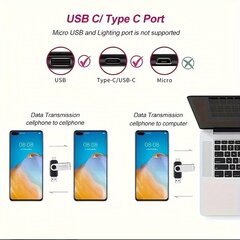 USB 2.0 TYPE C USB-tikku OTG Kynäasema 256GB 128GB 4GB 2-in-1 Nopea Pendrive hinta ja tiedot | Muistitikut | hobbyhall.fi