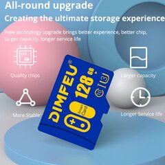 Dimfeu Korkeanopeuksiset Micro SD Kortit: 64GB, 128GB, 32GB, 16GB, 8GB hinta ja tiedot | Muistitikut | hobbyhall.fi