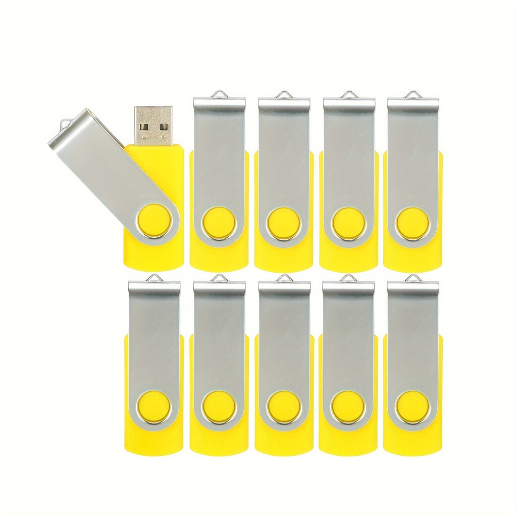 10 kpl 64GB/32GB/16GB/8GB/4GB USB 2.0 muistitikku kääntyvällä kannella tietokoneelle, violetti/keltainen. hinta ja tiedot | Muistitikut | hobbyhall.fi