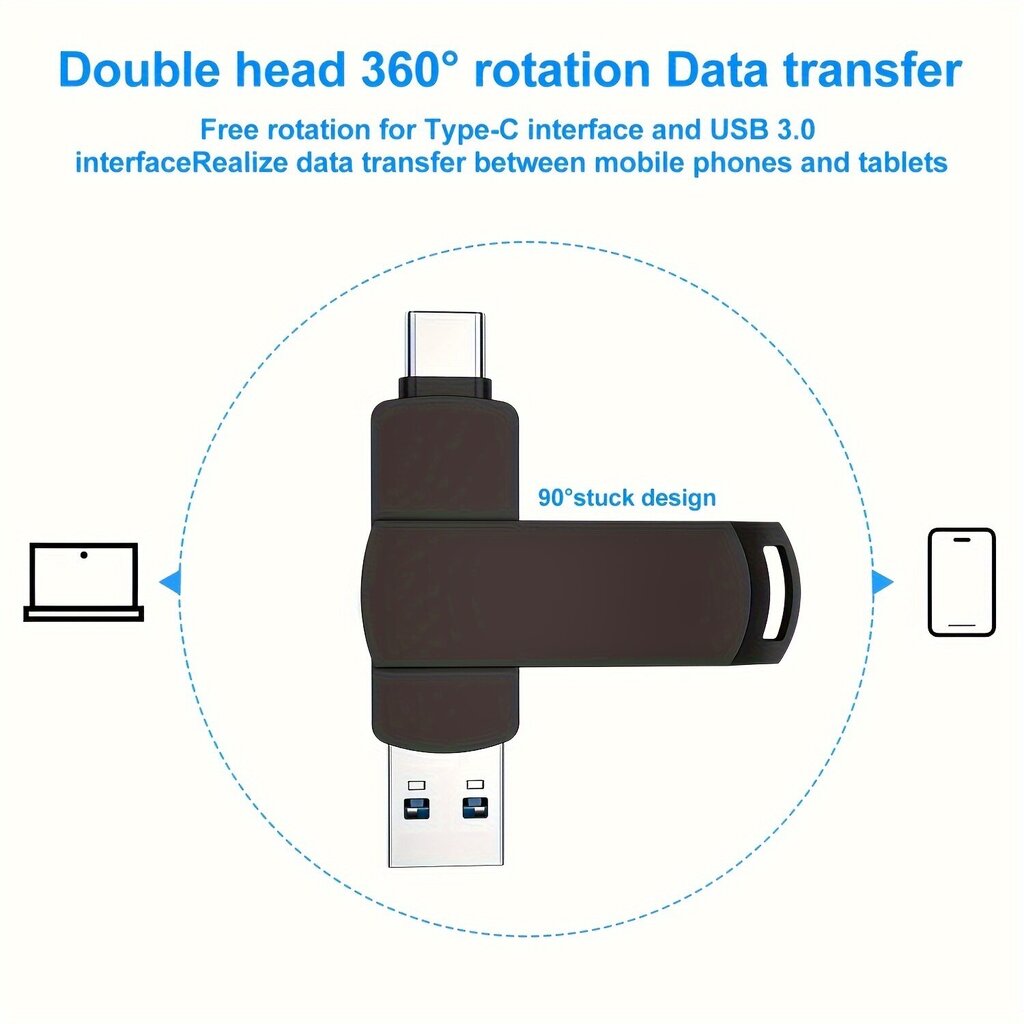 USB-C Muistitikku Android Puhelimille, 3 in 1 OTG. hinta ja tiedot | Muistitikut | hobbyhall.fi