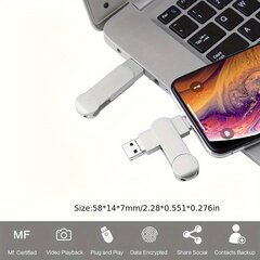 Salamannopea USB 3.0 Muistitikku iPhoneille ja Androidille hinta ja tiedot | Muistitikut | hobbyhall.fi