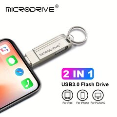 MicroDrive 2-in-1 USB 3.0 Muistitikku, Avainrengas. hinta ja tiedot | Muistitikut | hobbyhall.fi