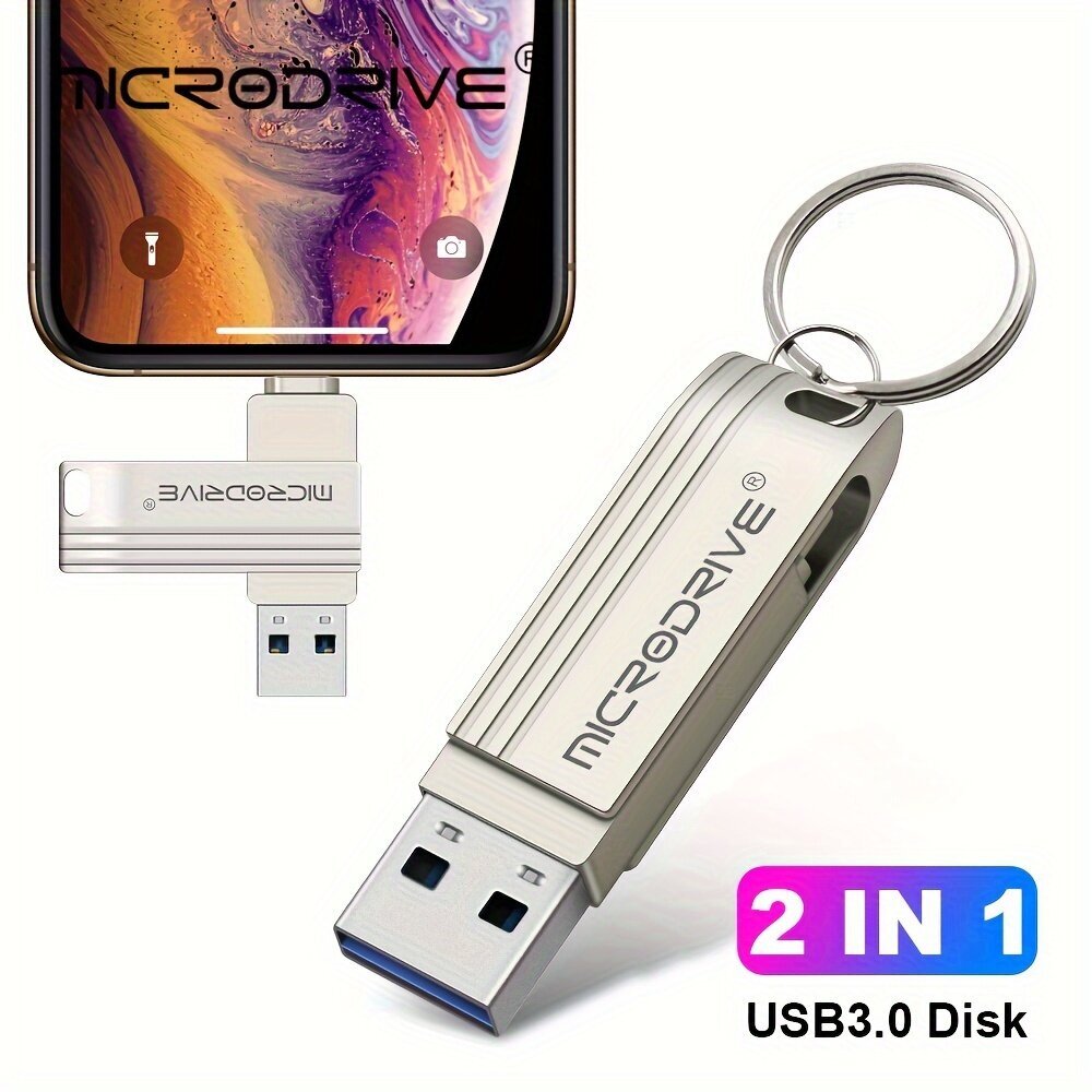 MicroDrive 2-in-1 USB 3.0 Muistitikku, Avainrengas. hinta ja tiedot | Muistitikut | hobbyhall.fi