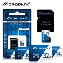 Microdata Nopea Mikro SD Kortti Adapterilla - Useita Pakkausvaihtoehtoja, Luokka 10 U3 TF Kortti hinta ja tiedot | Muistitikut | hobbyhall.fi