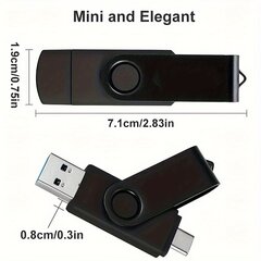 2kpl 2-in-1 Muistitikku, USB-A ja USB-C, 4GB/32GB/128GB. hinta ja tiedot | Muistitikut | hobbyhall.fi