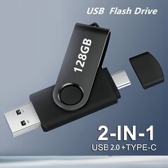 2kpl 2-in-1 Muistitikku, USB-A ja USB-C, 4GB/32GB/128GB. hinta ja tiedot | Muistitikut | hobbyhall.fi