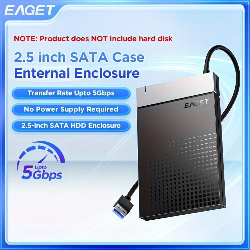 EAGET 2.5 Ulkoinen Kovalevykotelo USB 3.0 SATA III Ilman Työkaluja SSD HDD hinta ja tiedot | Muistitikut | hobbyhall.fi