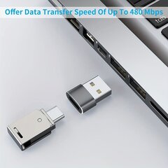 1-5kpl Hopeinen Latausadapteri IPhone 14 13 12 11 Pro Max USB-C Muunnin OTG Kaapeli. hinta ja tiedot | Kaapelit ja adapterit | hobbyhall.fi