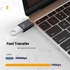 USB-C Uros USB A Naaras OTG Adapteri, 10A Nopea Lataus hinta ja tiedot | Kaapelit ja adapterit | hobbyhall.fi