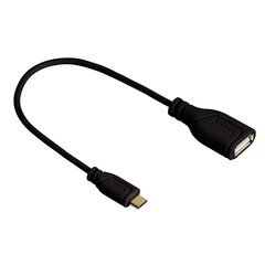 HAMA Flexi-Slim Micro USB OTG Adapter Cable twist-proof black 0.15 m hinta ja tiedot | Puhelinkaapelit | hobbyhall.fi