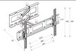 Teline Libox Londyn LB-400, 32''-65'',45 kg, VESA 600 x 400, musta hinta ja tiedot | TV-seinätelineet | hobbyhall.fi