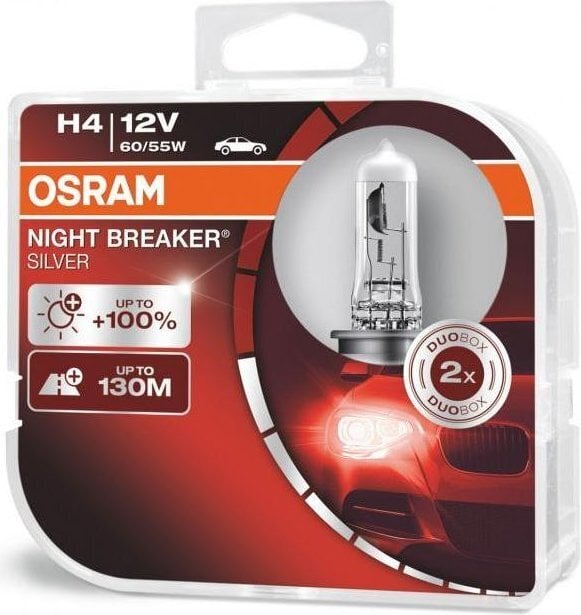 Osram Night Braker Silver H4, Auton polttimot 2 kpl. hinta ja tiedot | Polttimot | hobbyhall.fi