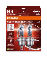 Auton polttimot Osram Night Breaker Laser (Next Generation) H4, 2 kpl. hinta ja tiedot | Polttimot | hobbyhall.fi