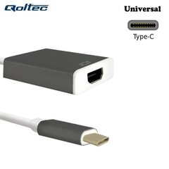 Qoltec Adapteris USB 3.1 tipo C male / HDMI A hinta ja tiedot | Kaapelit ja adapterit | hobbyhall.fi