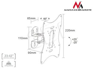 Maclean MC-501A B 23-42” hinta ja tiedot | TV-seinätelineet | hobbyhall.fi