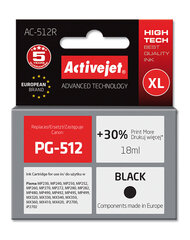 Ink ActiveJet AC-512R | Musta 18 ml | Canon PG-512 hinta ja tiedot | Mustekasetit | hobbyhall.fi