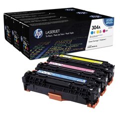 HP No.304A värikasettisarja (CF372AM), syaani, magenta, keltainen kasetti hinta ja tiedot | Laserkasetit | hobbyhall.fi