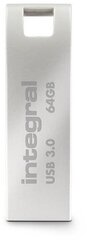 Flashdrive Integral ARC 64GB metal USB 3.0 Read:Write (110/20 MB/s) hinta ja tiedot | Muistitikut | hobbyhall.fi