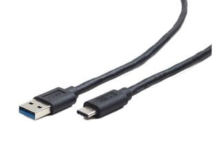 Tiedonsiirtokaapeli Gembird USB 3.0, sopii tyyppi-C (AM / CM), 1,8 m, musta hinta ja tiedot | Kaapelit ja adapterit | hobbyhall.fi