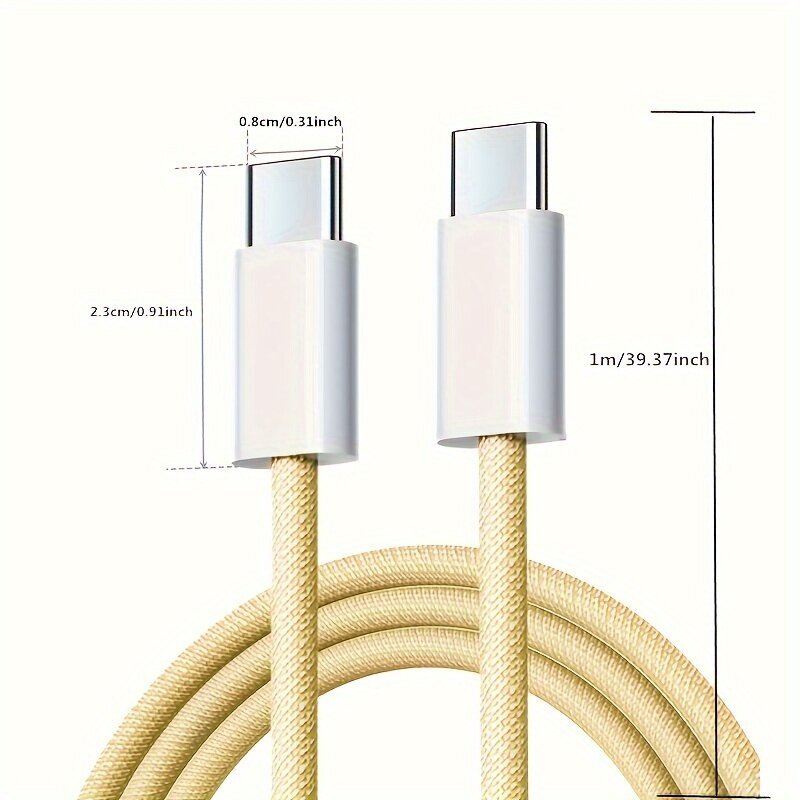 IPhone 15 USB C Nopea Latauskaapeli Nailonpunoskaapeli hinta ja tiedot | Kaapelit ja adapterit | hobbyhall.fi