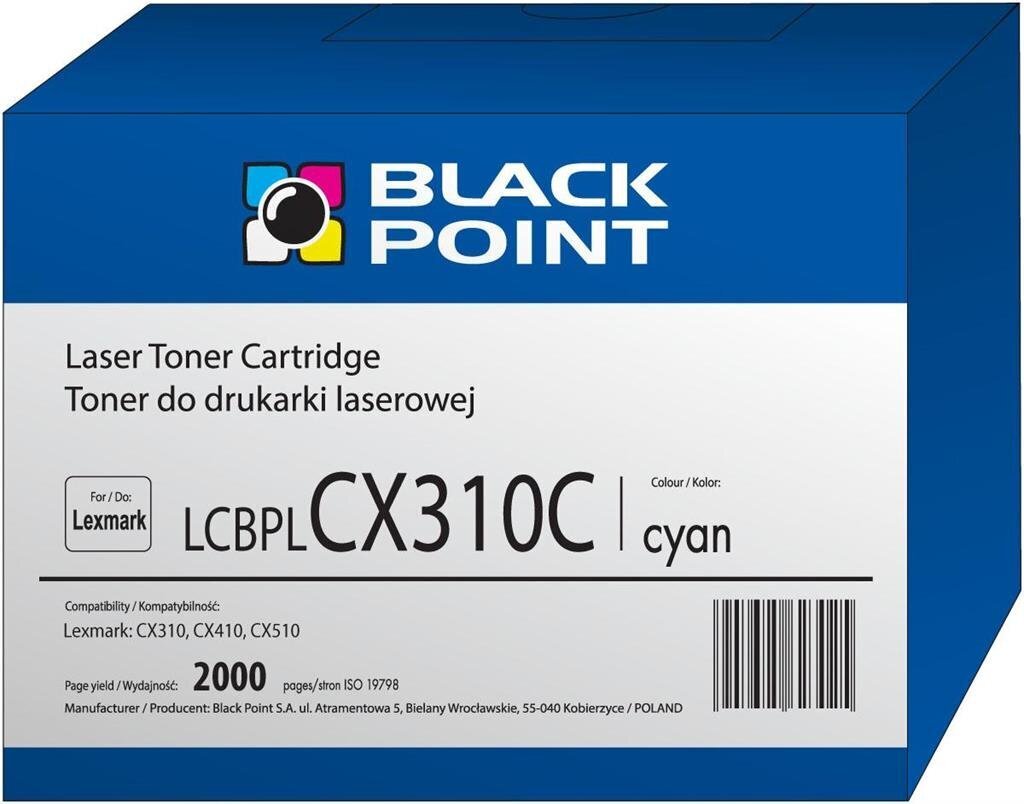 Toner Black Point LCBPLCX310C | cyan | 2000 pp | Lexmark | 80C2SC0 hinta ja tiedot | Laserkasetit | hobbyhall.fi