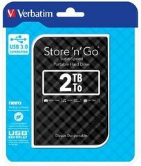 External HDD Verbatim Store & Go GEN 2, 2.5inch, 2TB, USB 3.0, Black hinta ja tiedot | Verbatim Tietokoneet ja pelaaminen | hobbyhall.fi