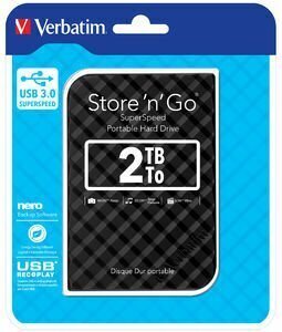 External HDD Verbatim Store & Go GEN 2, 2.5inch, 2TB, USB 3.0, Black hinta ja tiedot | Ulkoiset kovalevyt | hobbyhall.fi