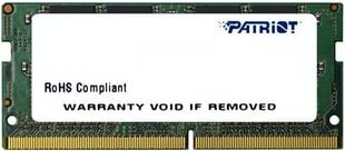 Patriot SODIMM Signature DDR4, 4GB, 2400MHz, CL17 (PSD44G240081S) hinta ja tiedot | Muisti (RAM) | hobbyhall.fi