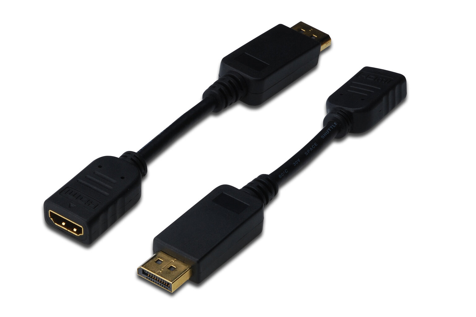 ASSMANN Displayport 1.1a Adapter Cable DP M (plug)/HDMI A F (jack) 0,15m black hinta ja tiedot | Adapterit | hobbyhall.fi