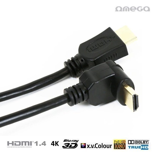 Omega-kaapeli HDMI 1.4 Angular 3m (41853) hinta ja tiedot | Kaapelit ja adapterit | hobbyhall.fi