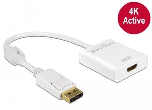 Delock Sovittimen näyttöportti (M) > HDMI (F) Active 4K White hinta ja tiedot | Adapterit | hobbyhall.fi